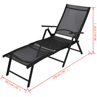 Thumbnail for Sonnenliege Klappbar Aluminium 178x63,5x96 cm Schwarz