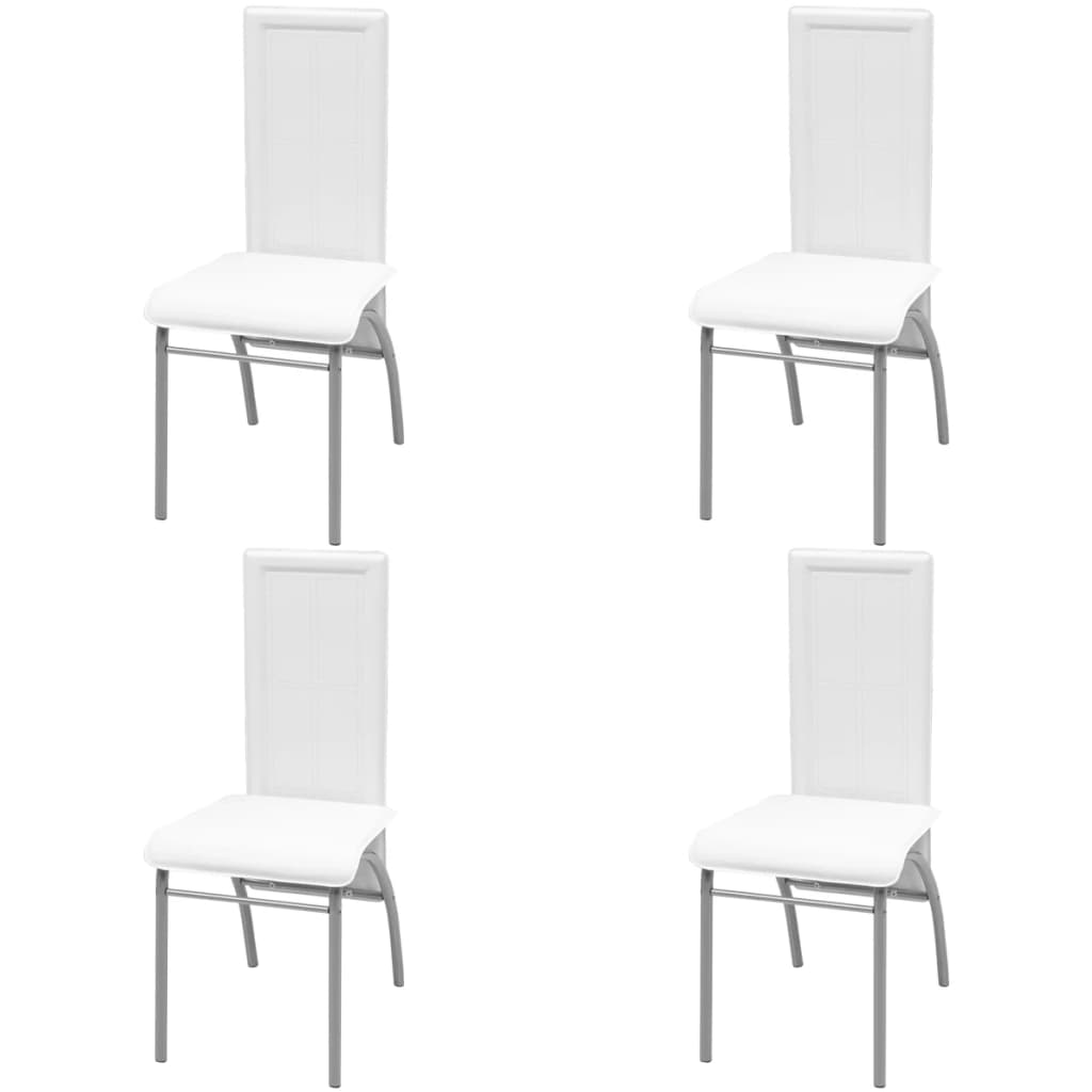 Esszimmerstühle 4 Stk. Weiß Kunstleder