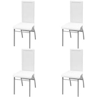 Thumbnail for Esszimmerstühle 4 Stk. Weiß Kunstleder