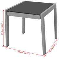 Thumbnail for Sonnenliegen mit Tisch Aluminium Schwarz