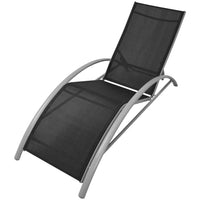 Thumbnail for Sonnenliegen mit Schirm Aluminium Schwarz