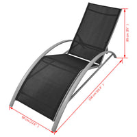 Thumbnail for Sonnenliegen mit Schirm Aluminium Schwarz