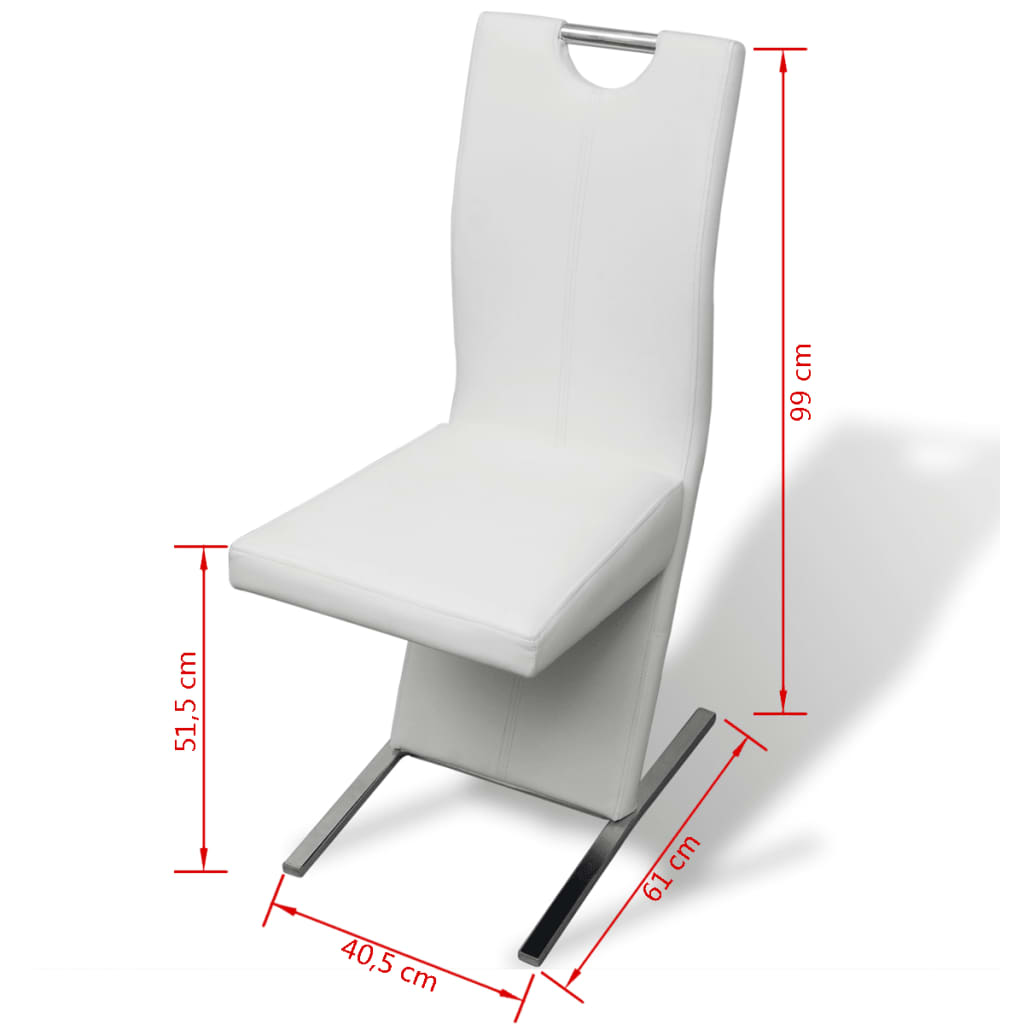 Esszimmerstühle 2 Stk. Weiß Kunstleder