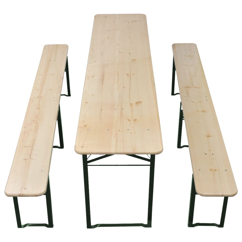 Biertisch mit 2 Bänken Klappbar 220 cm Tannenholz