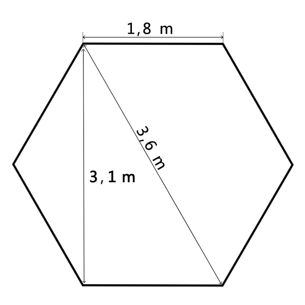 Pop-Up-Partyzelt Hexagonal Faltbar Cremeweiß 3,6x3,1 m