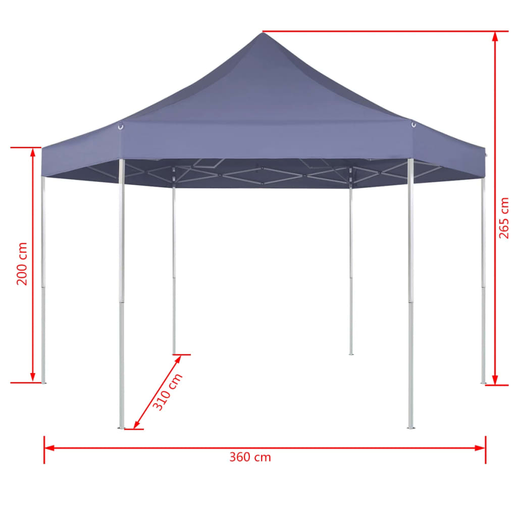 Pop-Up-Partyzelt Hexagonal Faltbar Dunkelblau 3,6x3,1 m