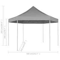 Thumbnail for Pop-Up-Partyzelt Hexagonal Faltbar Grau 3,6x3,1 m