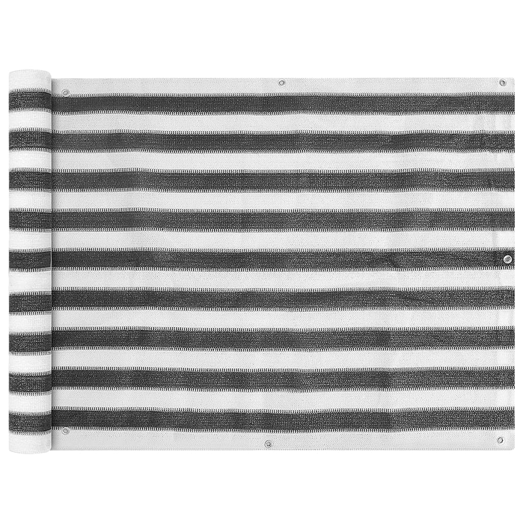 Balkonsichtschutz HDPE 90x400 cm anthrazit und weiß