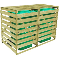 Thumbnail for Mülltonnenbox für 2 Tonnen 240 L Imprägniertes Holz
