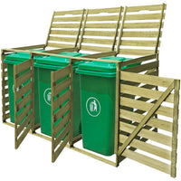 Thumbnail for Mülltonnenbox für 3 Tonnen 240 L Imprägniertes Holz