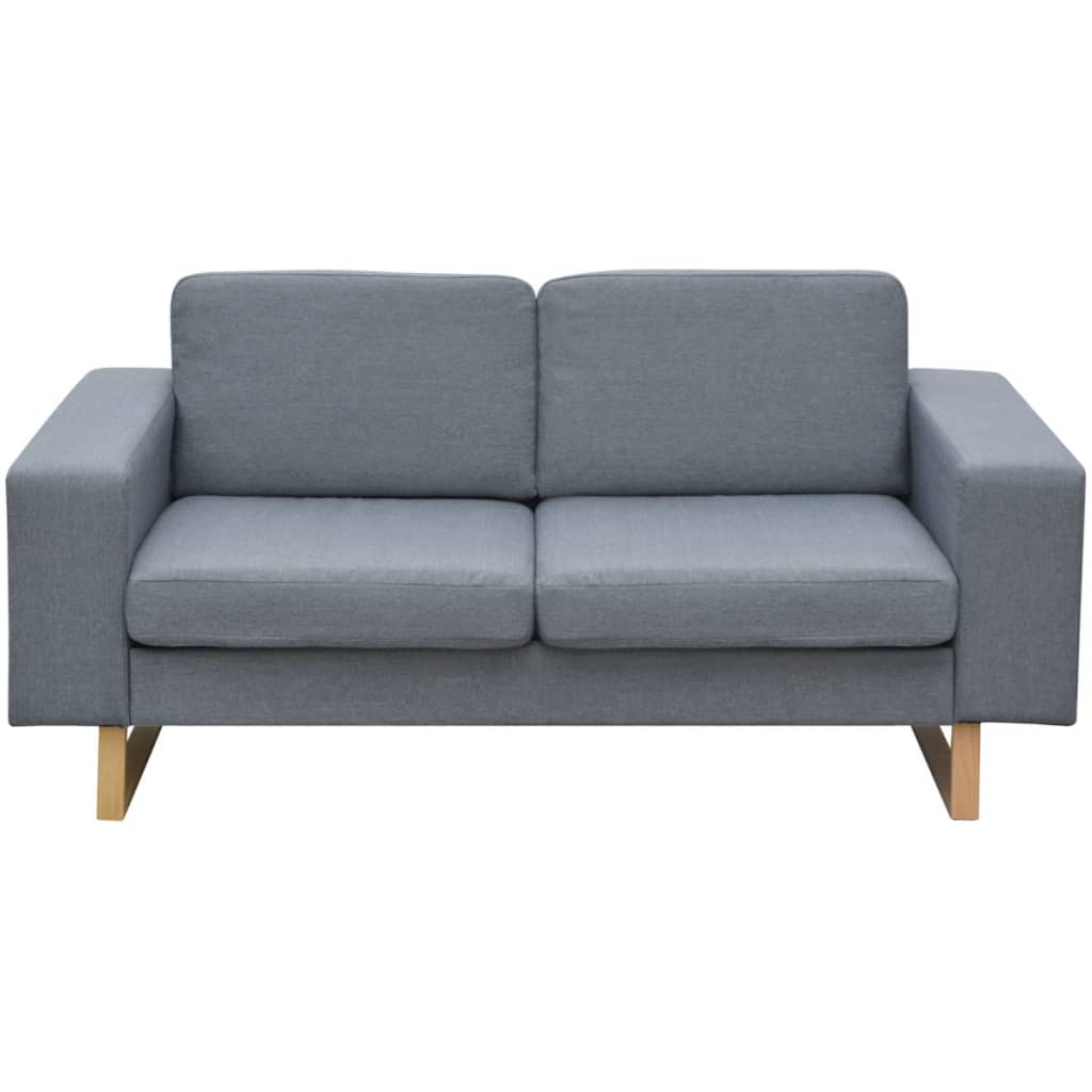 2-Sitzer Sofa Stoff Hellgrau