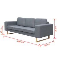 Thumbnail for 3-Sitzer Sofa Stoff Hellgrau