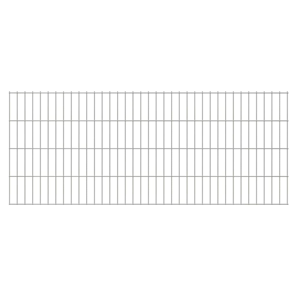 2D Gartenzaun-Element 2,008x0,83 m Silbern