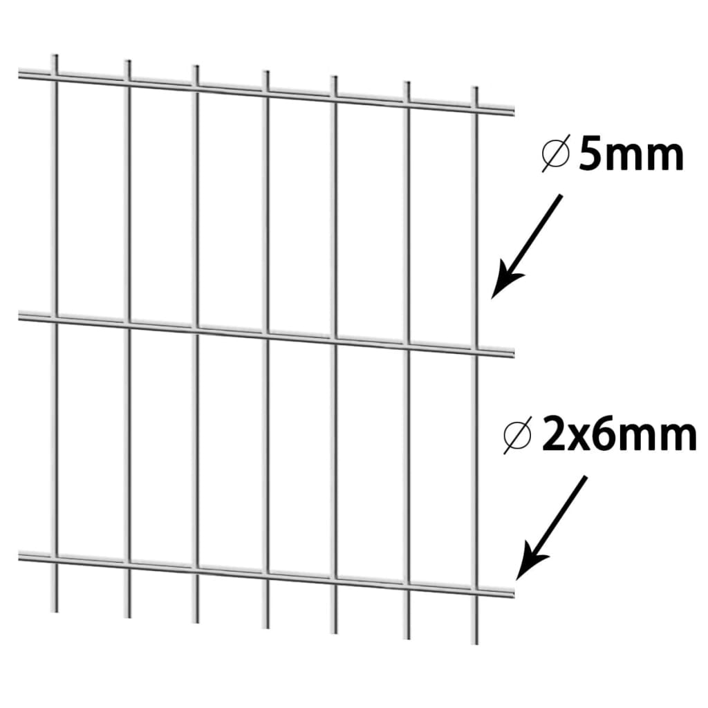 Doppelstabmatte 2,008x1,63 m Silbern