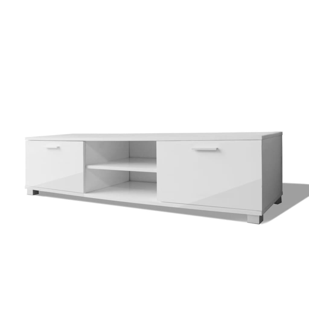 TV Schrank Hochglanz Weiß 140x40,3x34,7 cm
