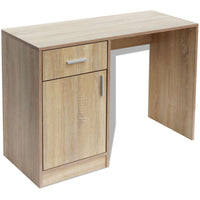 Thumbnail for Schreibtisch mit Schublade und Schrank Eiche 100x40x73 cm