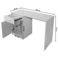 Thumbnail for Schreibtisch mit Schublade und Schrank Weiß 100x40x73 cm