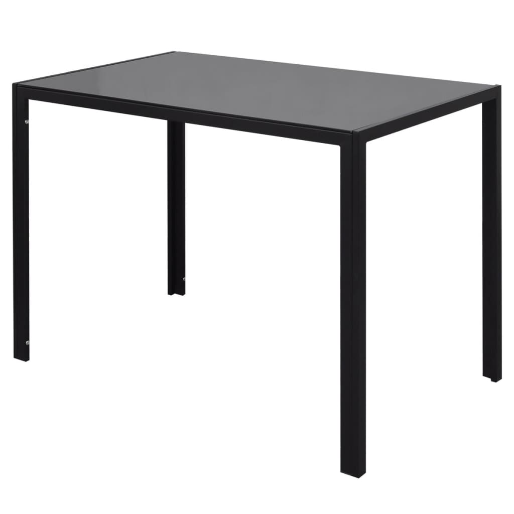 7tlg. Esstisch Set Schwarz