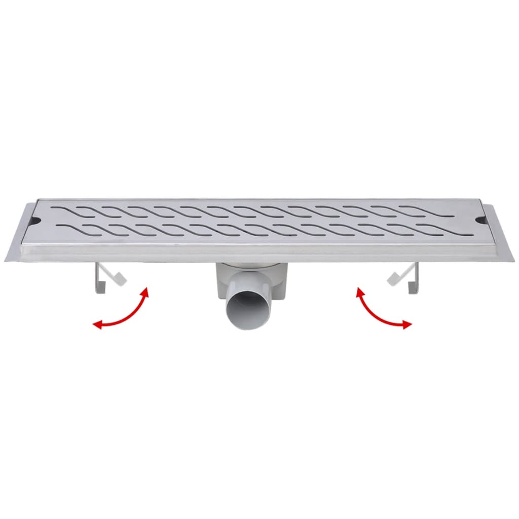 Gerade Duschrinne Wellen 530x140 mm Edelstahl