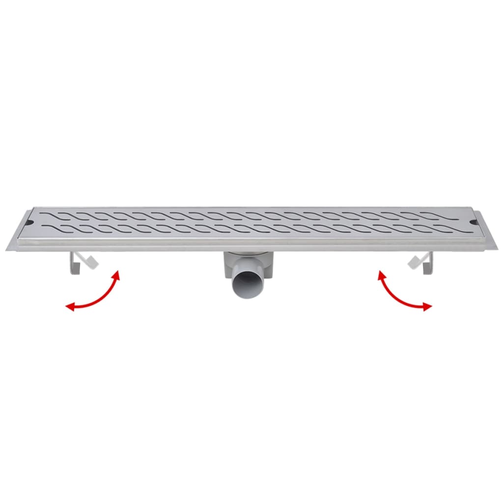 Gerade Duschrinne Wellen 730x140 mm Edelstahl