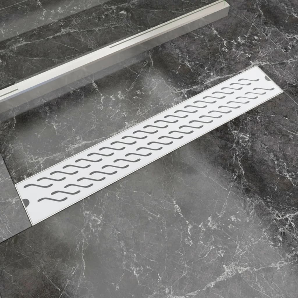 Gerade Duschrinne Wellen 730x140 mm Edelstahl