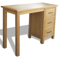 Thumbnail for Schreibtisch mit 3 Schubladen 106x40x75 cm Massivholz Eiche