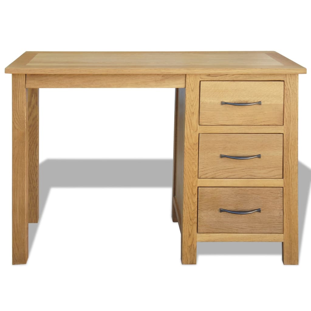Schreibtisch mit 3 Schubladen 106x40x75 cm Massivholz Eiche