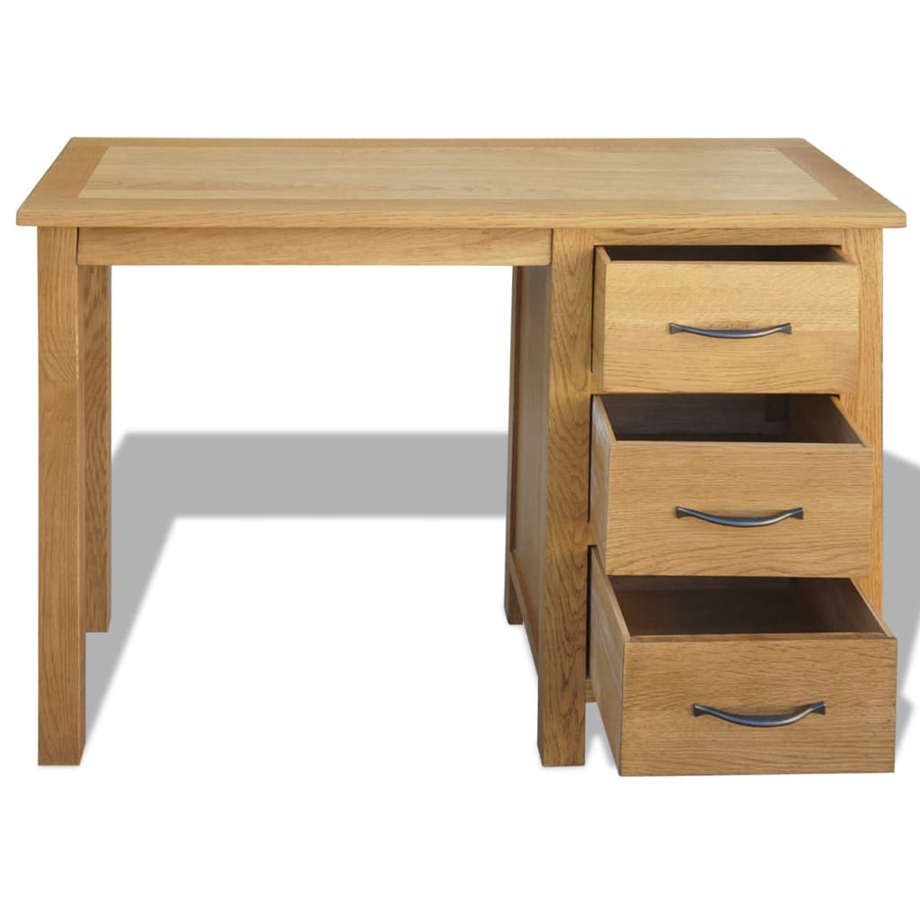 Schreibtisch mit 3 Schubladen 106x40x75 cm Massivholz Eiche