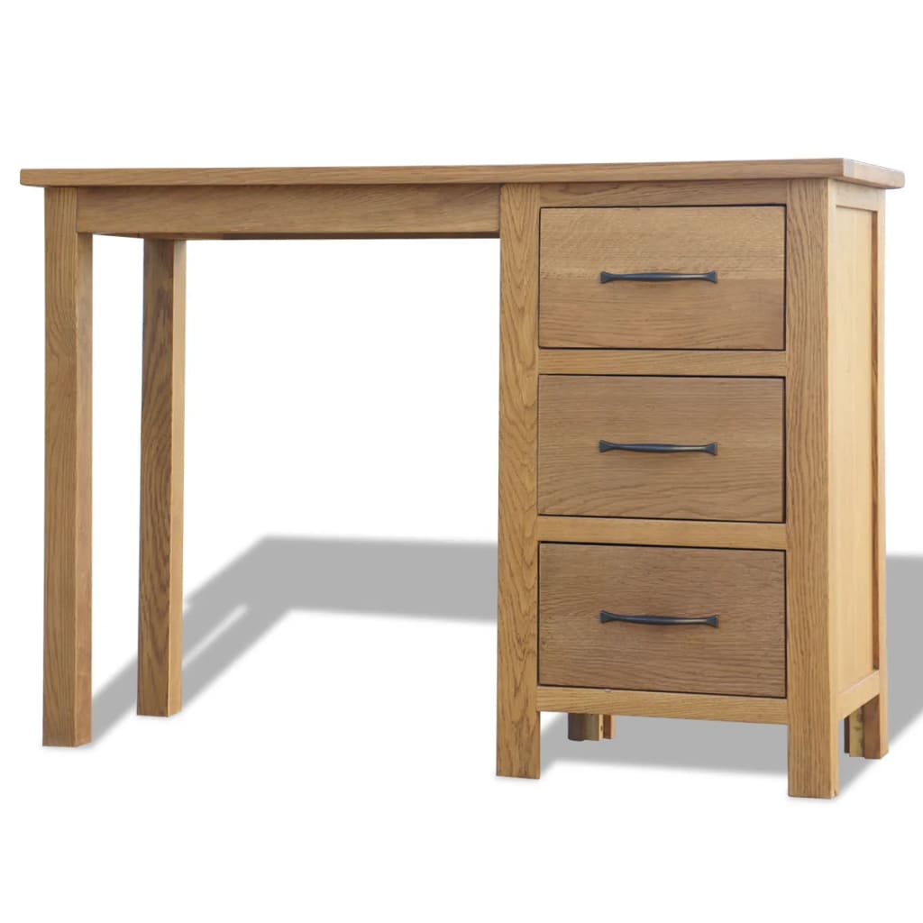Schreibtisch mit 3 Schubladen 106x40x75 cm Massivholz Eiche