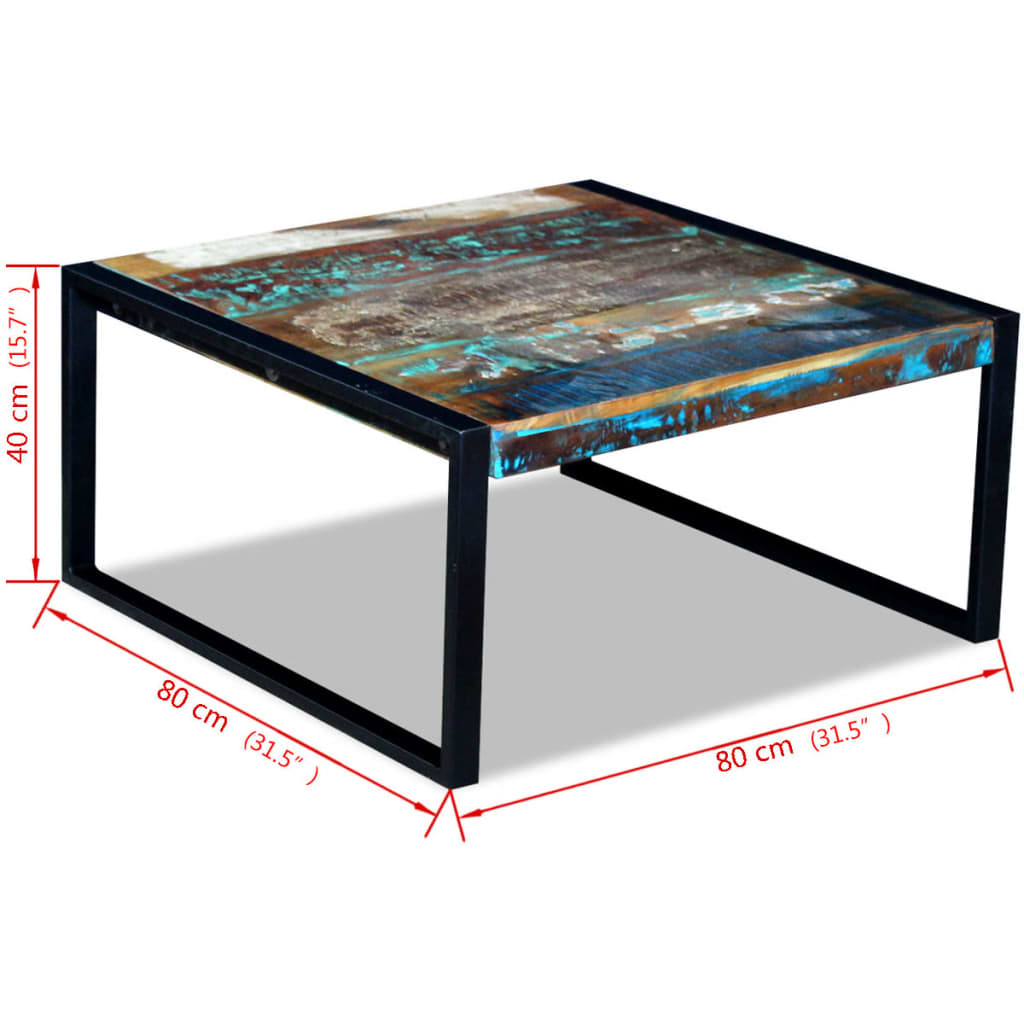 Couchtisch Altholz 80x80x40 cm