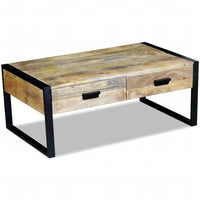 Thumbnail for Couchtisch mit 2 Schubladen Mangoholz Massiv 100x60x40 cm