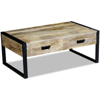 Thumbnail for Couchtisch mit 2 Schubladen Mangoholz Massiv 100x60x40 cm