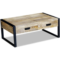 Thumbnail for Couchtisch mit 2 Schubladen Mangoholz Massiv 100x60x40 cm