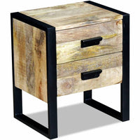 Thumbnail for Beistelltisch mit 2 Schubladen Mango Holz 43x33x51 cm
