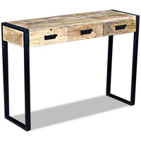 Thumbnail for Konsolentisch mit 3 Schubladen Mangoholz Massiv 110x35x78 cm