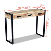 Thumbnail for Konsolentisch mit 3 Schubladen Mangoholz Massiv 110x35x78 cm