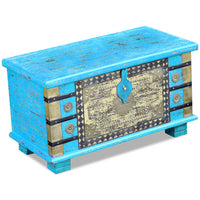 Thumbnail for Aufbewahrungstruhe Blau Mangoholz 80x40x45 cm