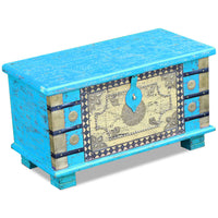 Thumbnail for Aufbewahrungstruhe Blau Mangoholz 80x40x45 cm