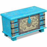 Thumbnail for Aufbewahrungstruhe Blau Mangoholz 80x40x45 cm