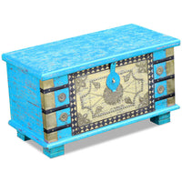 Thumbnail for Aufbewahrungstruhe Blau Mangoholz 80x40x45 cm