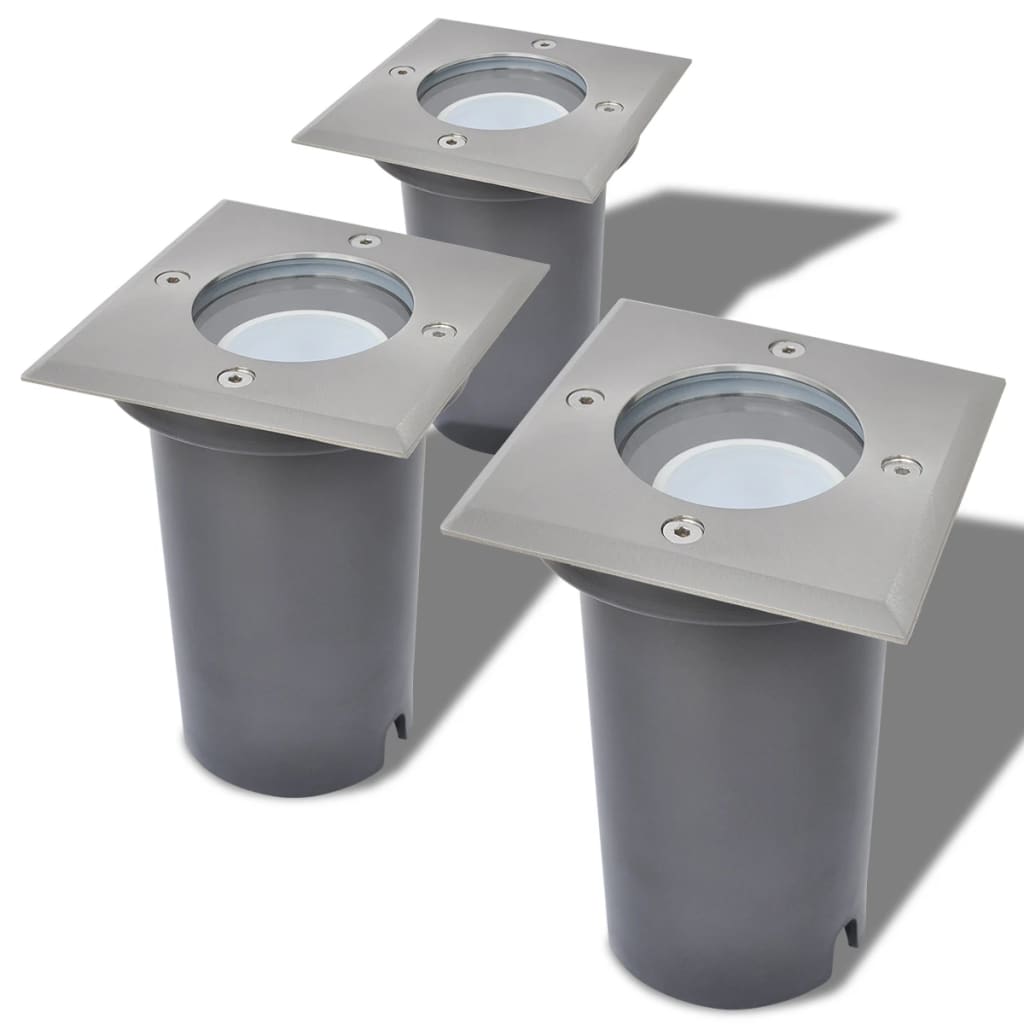 Outdoor LED-Bodenleuchten 3 Stk. Quadratisch