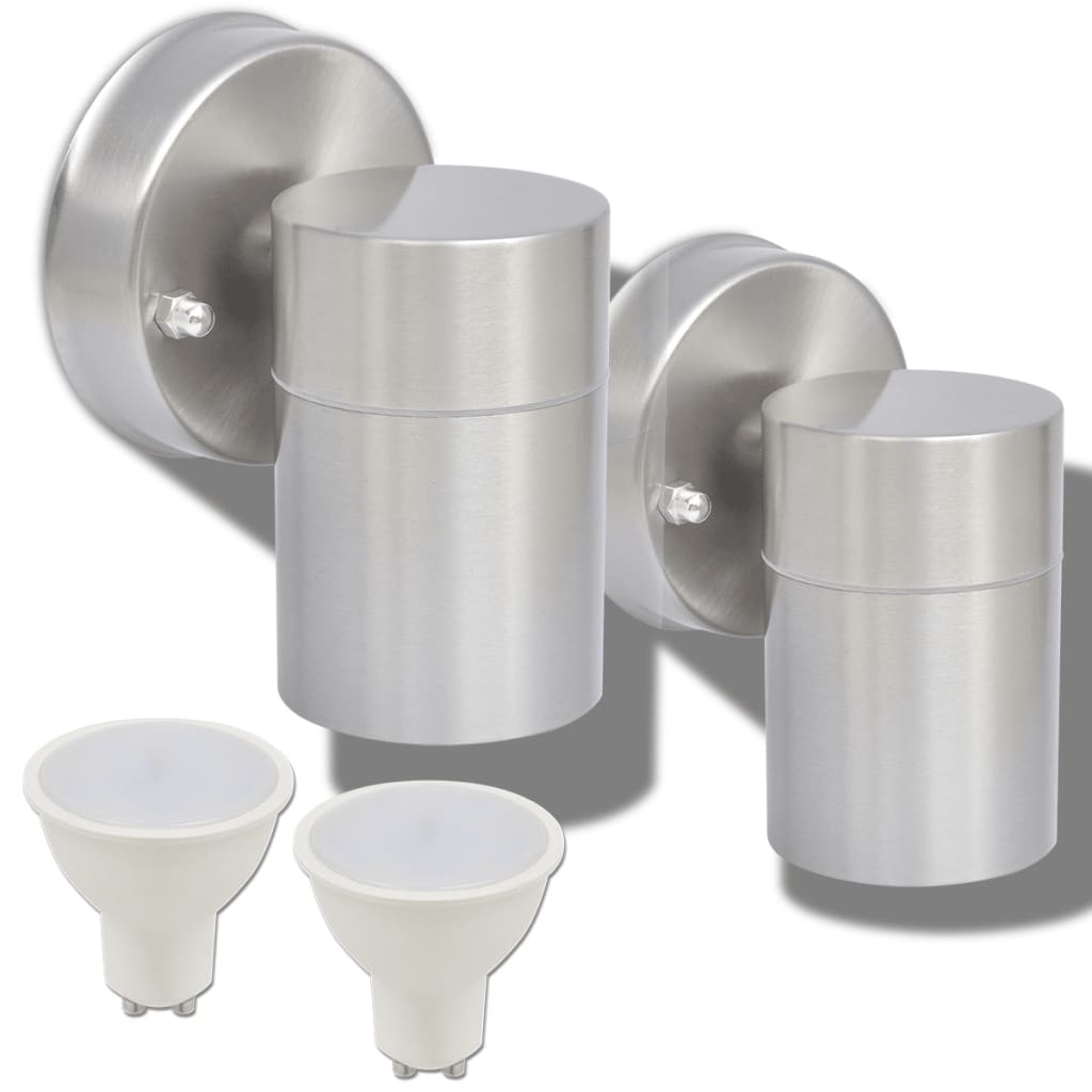 Outdoor LED-Wandleuchten 2 Stk. Edelstahl Abwärtsstrahlend