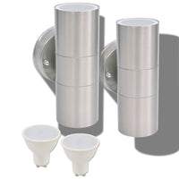 Thumbnail for LED-Außenwandleuchten 2 Stk. Edelstahl Auf-/Abwärts