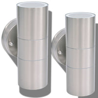 Thumbnail for LED-Außenwandleuchten 2 Stk. Edelstahl Auf-/Abwärts