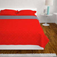 Thumbnail for 131557 vidaXL Double-sided Quilted Bedspread Red and Grey 230x260 cm
