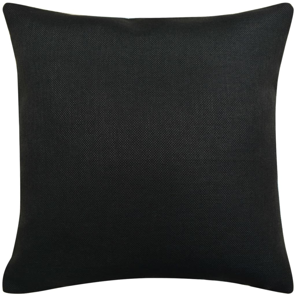 Kissenbezüge 4 Stk. Leinenoptik Schwarz 50x50 cm