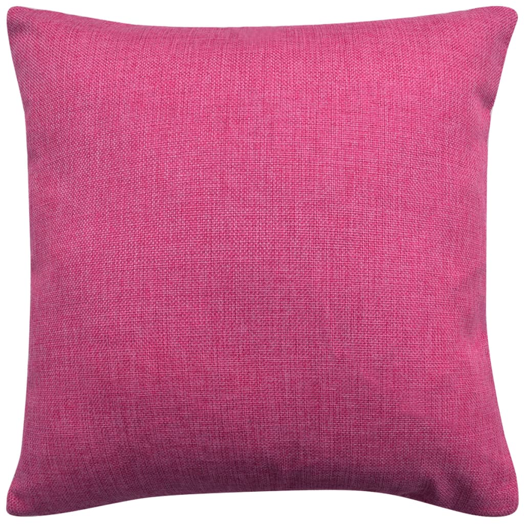 Kissenbezüge 4 Stk. Leinenoptik Rosa 80x80 cm