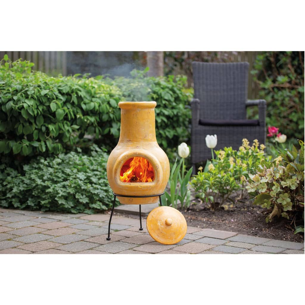 RedFire Gartenkamin Tampico Gelb 31x31x68 cm Ton