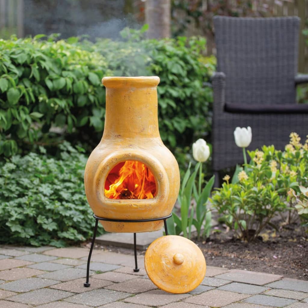 RedFire Gartenkamin Tampico Gelb 31x31x68 cm Ton