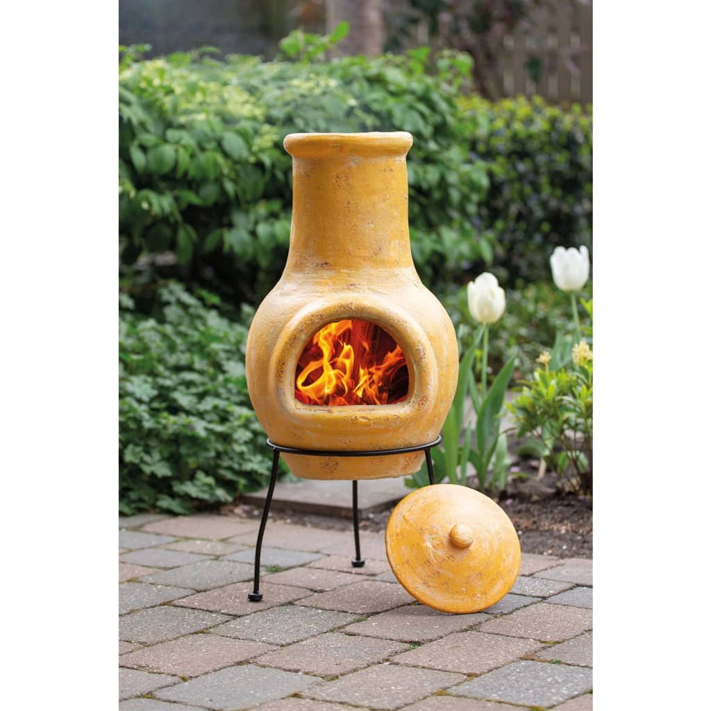 RedFire Gartenkamin Tampico Gelb 31x31x68 cm Ton